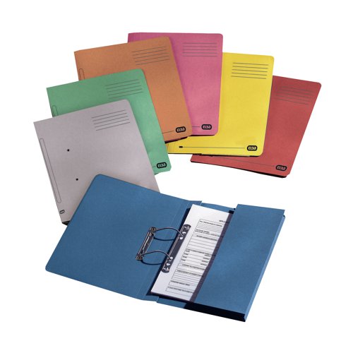 This quality Elba spring pocket file is made from durable 100% recycled manilla. The all metal transfer spring mechanism has a 32mm capacity and enables easy insertion, removal and rearranging of your A4 or foolscap documents. The file also features a pocket on the inside back cover for additional loose sheets. Ideal for colour coordinated filing. This pack contains 25 buff foolscap files.