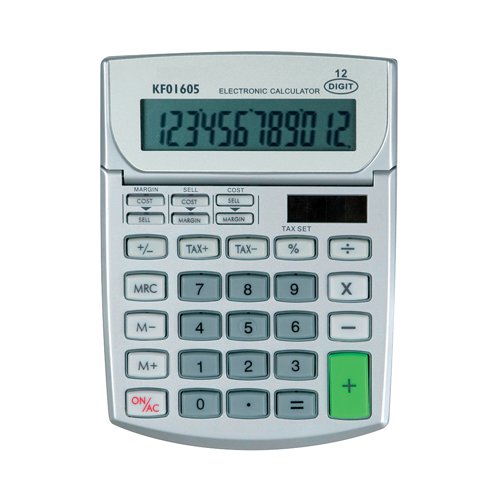 KF01605 Q-Connect Semi-Desktop Calculator 12-Digit KF01605
