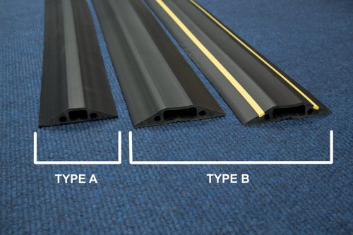 D-Line floor Cable Cover Hazard 80mm 1.8m c/w connectors Yellow/Black FC83H - DL64555