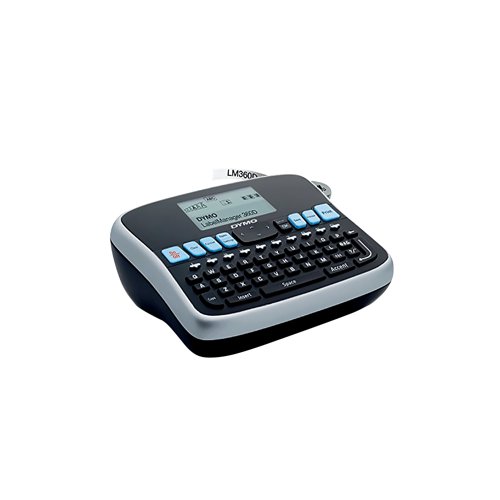 ES87949 | The compact Dymo LabelManager 360D is a versatile label printer for use in a variety of work environments. Designed for ease of use, it features a larger screen with an improved interface that eliminates tedious scrolling and includes icons for quick access to formatting options. The screen displays both text and font effects for an accurate preview of the label. The 360D also includes an increased character size for text up to 15mm high, which is ideal for clear labels with large text. Powered by a rechargeable lithium-ion battery for portability, the 360D can be plugged into the mains or for use when out and about.