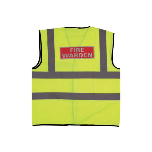Fire Warden Vest High Visibility XL Yellow (Conforms to EN471 Class 2) IVGFVW Guardian Fire