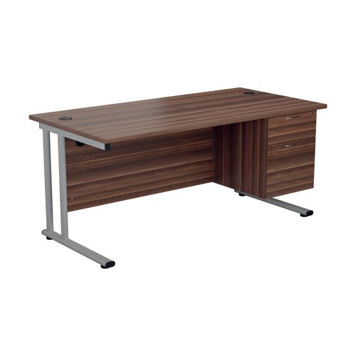 Offering a convenient and flexible place to store documents, papers and stationery, this fixed pedestal in Dark Walnut fits Jemini standard desking. The pedestal features 1 box drawer and 1 filing drawer suitable for foolscap suspension filing. This pedestal measures W400 x D500 x H510mm.