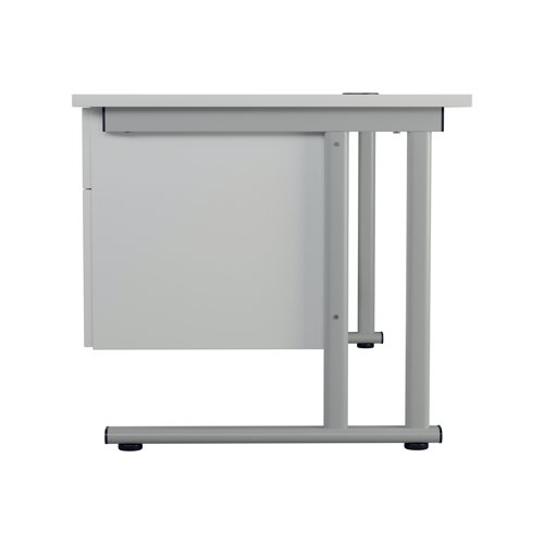 Offering a convenient and flexible place to store documents, papers and stationery, this fixed pedestal in White fits Jemini standard desking. The pedestal features 1 box drawer and 1 filing drawer suitable for foolscap suspension filing. This pedestal measures W400xD500xH510mm.