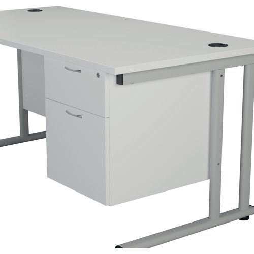 Jemini 2 Drawer Fixed Pedestal 404x655x495mm White KF74416 - VOW - KF74416 - McArdle Computer and Office Supplies