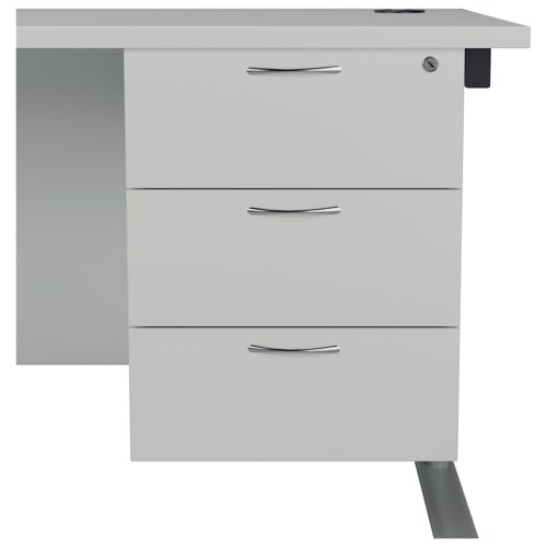 Jemini 3 Drawer Fixed Pedestal 400x655x495mm White KF74422 - VOW - KF74422 - McArdle Computer and Office Supplies