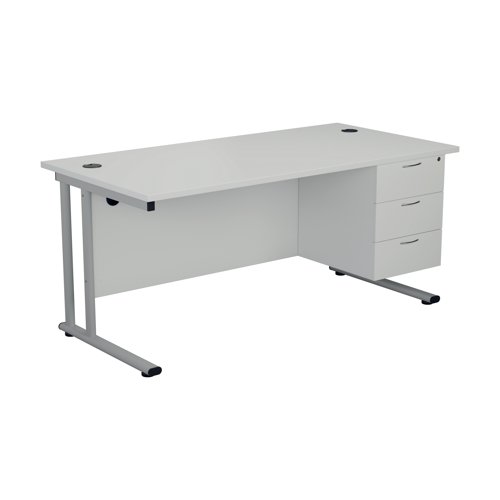 Jemini 3 Drawer Fixed Pedestal 400x655x495mm White KF74422 - VOW - KF74422 - McArdle Computer and Office Supplies