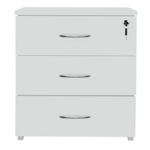 This Serrion 3 Drawer Mobile Pedestal fits under desks or can be used independently. The pedestal features 3 shallow drawers for files, stationery and other office supplies. This pedestal is mobile on castors and comes in white. The pedestal measures 434x580x525mm.