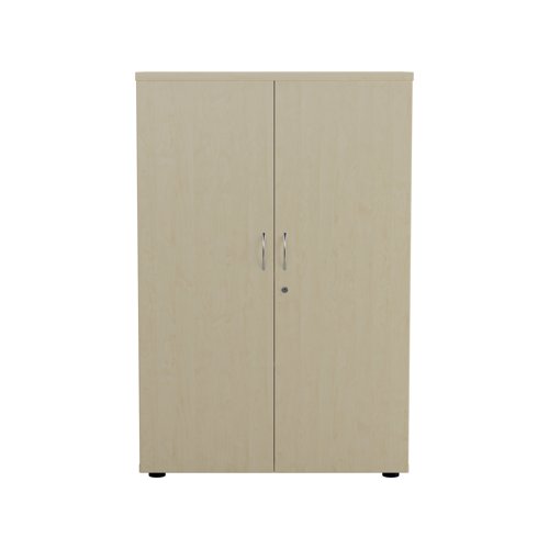 This Jemini Cupboard provides a convenient storage solution for organised office filing. Complete with three shelves, this cupboard is suitable for filing and storing lever arch and box files and includes two lockable doors. The cupboard measures W800 x D450 x H1200mm and comes in a maple finish to complement the Jemini furniture range.