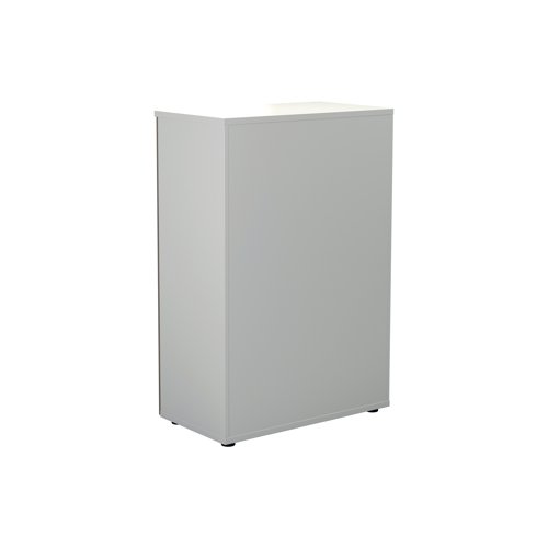 Jemini Wooden Cupboard 800x450x1200mm White/Grey Oak KF810308 - VOW - KF810308 - McArdle Computer and Office Supplies