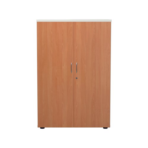 This Jemini Switch Cupboard provides a convenient storage solution for organised office filing. Complete with four shelves, this cupboard is suitable for filing and storing lever arch and box files. The cupboard measures 800x450x1600mm and comes in a white finish with beech doors to complement the Jemini furniture range.