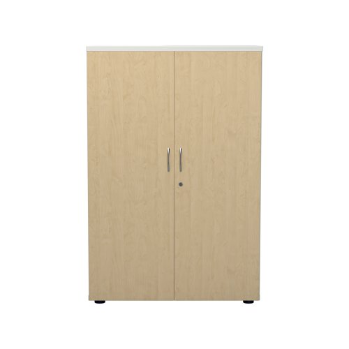 This Jemini Switch Cupboard provides a convenient storage solution for organised office filing. Complete with four shelves, this cupboard is suitable for filing and storing lever arch and box files. The cupboard measures 800x450x1600mm and comes in a white finish with maple doors to complement the Jemini furniture range.