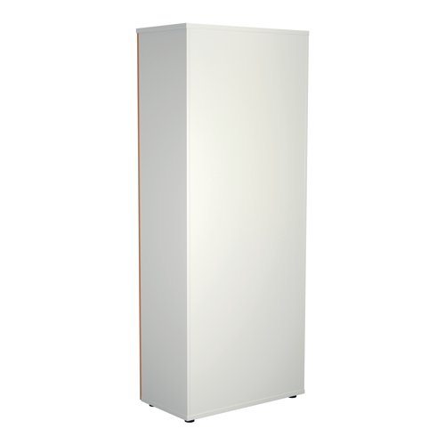 Jemini Wooden Cupboard 800x450x2000mm White/Beech KF811107 - VOW - KF811107 - McArdle Computer and Office Supplies
