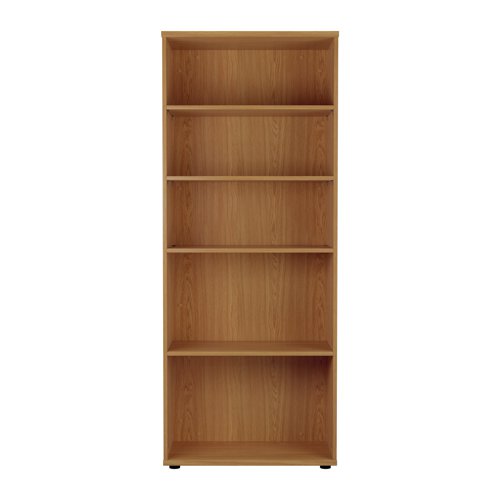This Jemini Bookcase provides a convenient storage solution for organised office filing. Complete with four shelves, this bookcase is suitable for filing and storing lever arch and box files. The bookcase measures W800 x D450 x H2000mm and comes in a nova oak finish to complement the Jemini furniture range.