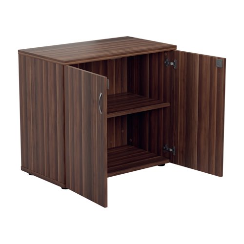 This Jemini Cupboard provides a convenient storage solution for organised office filing. Complete with one shelf, this cupboard is suitable for filing and storing lever arch and box files. The cupboard measures W800 x D450 x H700mm and comes in a dark walnut finish to complement the Jemini furniture range.