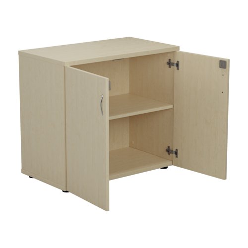 This Jemini Cupboard provides a convenient storage solution for organised office filing. Complete with one shelf, this cupboard is suitable for filing and storing lever arch and box files. The cupboard measures W800 x D450 x H700mm and comes in a maple finish to complement the Jemini furniture range.