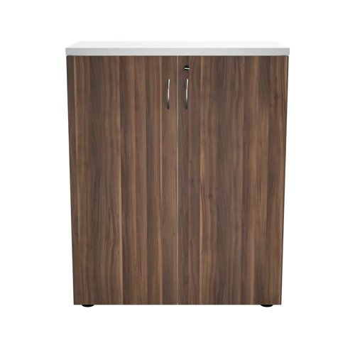 This Jemini Cupboard provides a convenient storage solution for organised office filing. Complete with one shelf, this cupboard is suitable for filing and storing lever arch and box files. The cupboard measures W800 x D450 x H700mm and comes in a white finish with dark walnut doors to complement the Jemini furniture range.