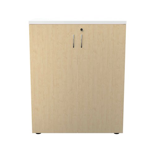 Jemini Wooden Cupboard 800x450x730mm White/Maple KF811305 Cupboards KF811305