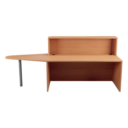 Jemini Reception Unit with Extension 1400x800x740mm Beech KF816288 - VOW - KF816288 - McArdle Computer and Office Supplies