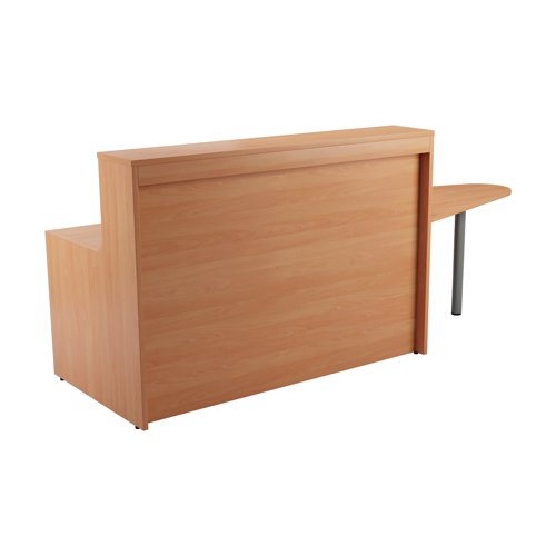 With clean and elegant lines, this Jemini Reception Unit is ideal for use in a variety of reception areas. The modular design features a built-in modesty board as standard, as well as a sturdy 25mm thick desktop. The extension unit allows extra desk space or to allow access for wheelchair users. This reception unit is finished in Beech.