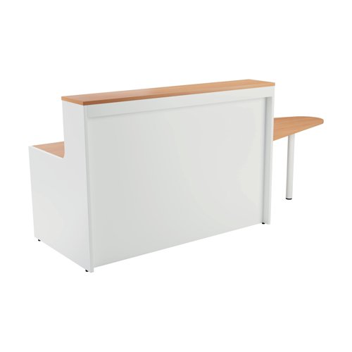 Jemini Reception Unit with Extension 1400x800x740mm Beech/White KF816364 - KF816364
