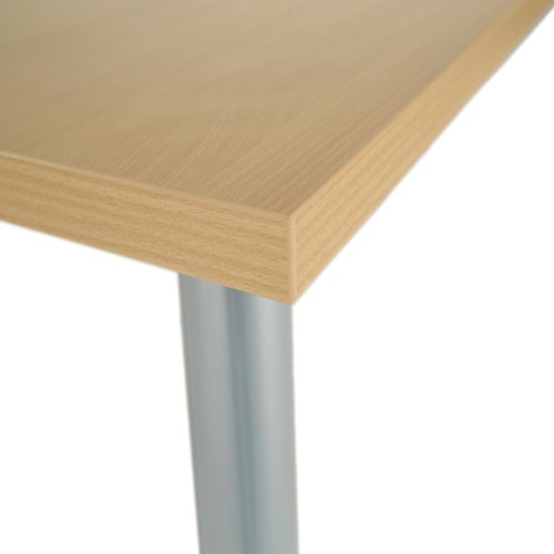 Jemini Rectangular Meeting Table 1600x800x730mm Nova Oak/Silver KF816647 - KF816647