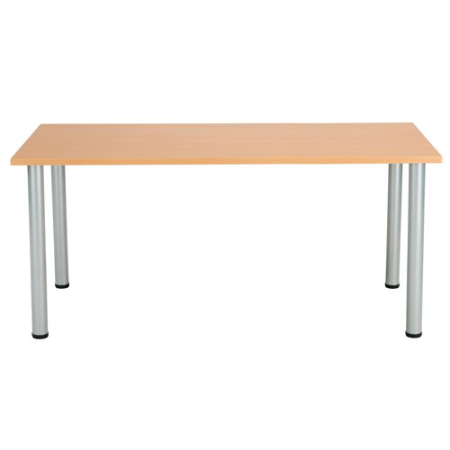Jemini Rectangular Meeting Table 1800x800x730mm Beech/Silver KF816654 - VOW - KF816654 - McArdle Computer and Office Supplies