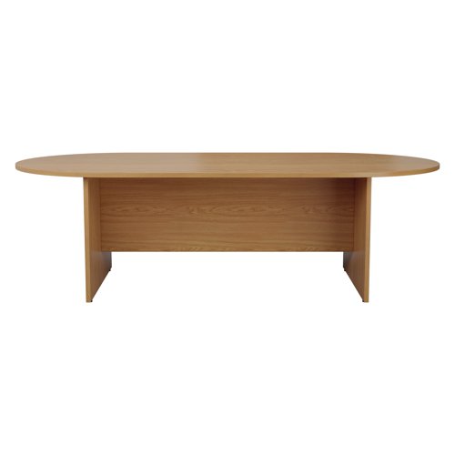 Jemini D-End Meeting Table 2400x1200x730mm Nova Oak KF816715 - VOW - KF816715 - McArdle Computer and Office Supplies
