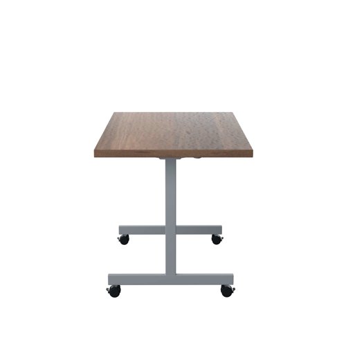 Jemini Rectangular Tilting Table 1200x700x720mm Dark Walnut/Silver KF816739 - KF816739