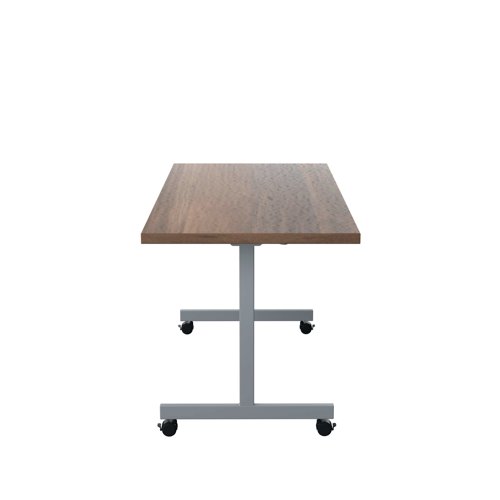 Jemini Rectangular Tilting Table 1600x700x720mm Dark Walnut/Silver KF816838