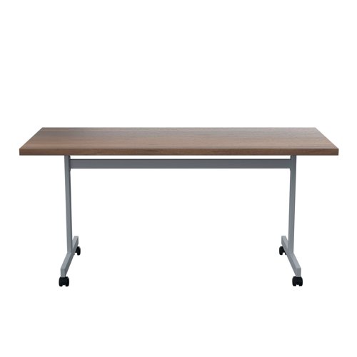 Jemini Rectangular Tilting Table 1600x700x720mm Dark Walnut/Silver KF816838 - KF816838