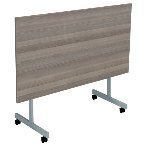 KF816845 Jemini Rectangular Tilting Table 1600x700x720mm Grey Oak/Silver KF816845