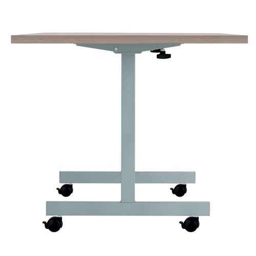 Jemini Rectangular Tilting Table 1600x700x720mm Grey Oak/Silver KF816845 - KF816845
