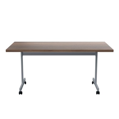 Jemini Rectangular Tilting Table 1600x800x720mm Dark Walnut/Silver KF816882 - KF816882