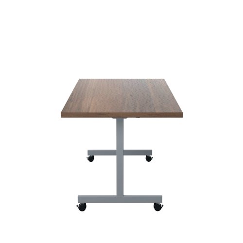 Jemini Rectangular Tilting Table 1600x800x720mm Dark Walnut/Silver KF816882 - KF816882
