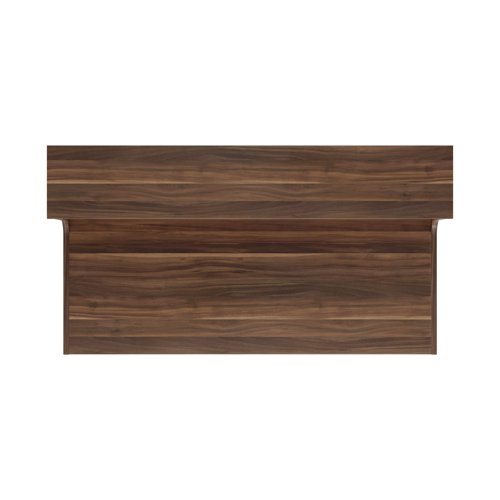 With clean and elegant lines, this Jemini Reception Unit is ideal for use in a variety of reception areas. The modular design features a panel end construction incorporating a fixed riser unit. The unit has a sturdy 25mm thick desktop. This reception unit measures 1600x800x740mm and is finished in Dark Walnut.