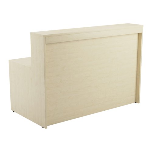 With clean and elegant lines, this Jemini Reception Unit is ideal for use in a variety of reception areas. The modular design features a panel end construction incorporating a fixed riser unit. The unit has a sturdy 25mm thick desktop. This reception unit measures 1600x800x740mm and is finished in Maple.