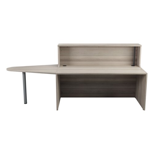 Jemini Reception Unit with Extension 1600x800x740mm Grey Oak KF818337 - VOW - KF818337 - McArdle Computer and Office Supplies