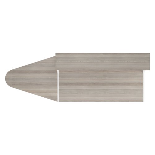 Jemini Reception Unit with Extension 1400x800x740mm Grey Oak/White KF818405 - VOW - KF818405 - McArdle Computer and Office Supplies