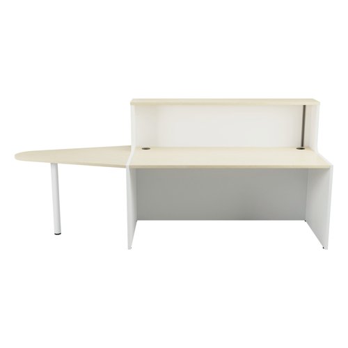 Jemini Reception Unit with Extension 1400x800x740mm Maple/White KF818412