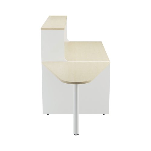 Jemini Reception Unit with Extension 1400x800x740mm Maple/White KF818412 - VOW - KF818412 - McArdle Computer and Office Supplies