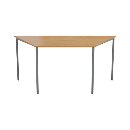 Jemini Trapezoidal Multipurpose Table 1600x800x730mm Beech/Silver KF71525 - VOW - KF71525 - McArdle Computer and Office Supplies