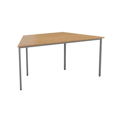 Jemini Trapezoidal Multipurpose Table 1600x800x730mm Beech/Silver KF71525 - VOW - KF71525 - McArdle Computer and Office Supplies