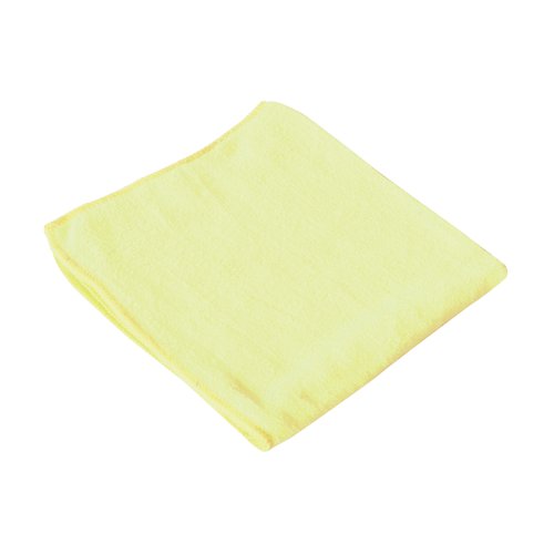 2Work Microfibre Cloth 400x400mm Yellow (Pack of 10) CNT01625 - CNT01625