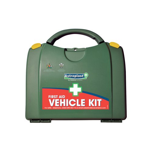 Designed for use on the road, this Wallace Cameron green box first aid kit for your vehicle has a range of medical products to help during an accident. Supplied in a portable and sturdy plastic green case it has everything the travelling employee might need in the event of an emergency. All of the products are manufactured to the highest standards to provide thorough and adequate roadside assistance.