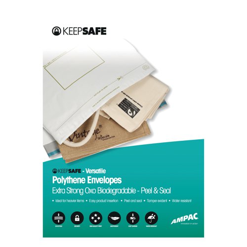 Ampac Envelope 240x320mm Extra Strong Oxo-Biodegradable Polythene Opaque (Pack of 100) KSV-BIO2 Polythene Envelopes PB52255