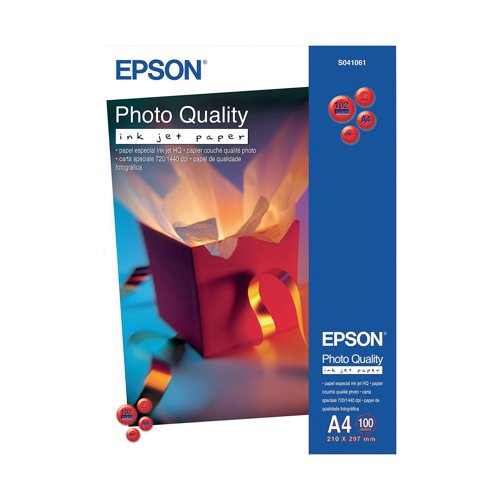 Epson White Photo Inkjet A4 Paper 102gsm (Pack of 100) C13S041061
