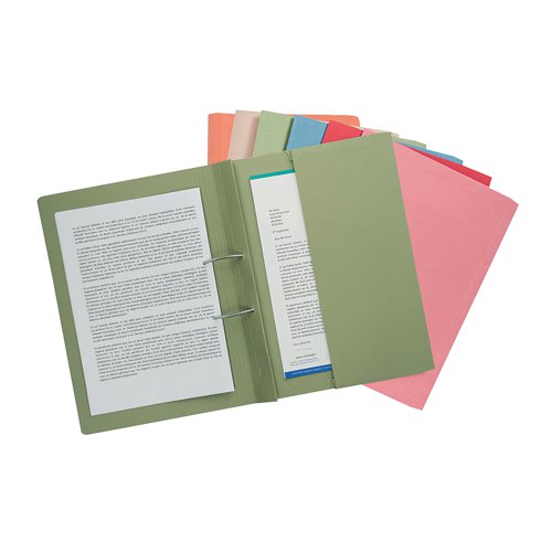 GH25486 Exacompta Guildhall Right Hand Transfer Spiral Pocket File Foolscap Green (Pack of 25) 211/90662Z