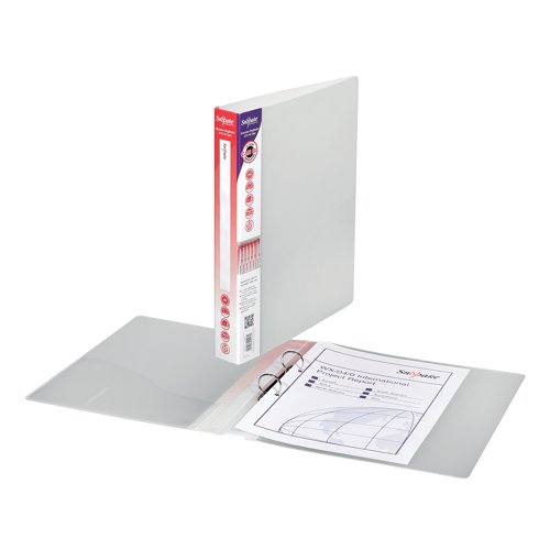 SK04423 | This super strong, rigid polypropylene Snopake Executive Ring Binder is ideal for free-standing storage. The top quality 2 O-ring binding mechanism has a 25mm capacity for A4 documents. The binder features a reversible spine insert for labelling, an internal pocket for storing unpunched papers and a business card holder for a professional finish. This pack contains one clear A4 binder.