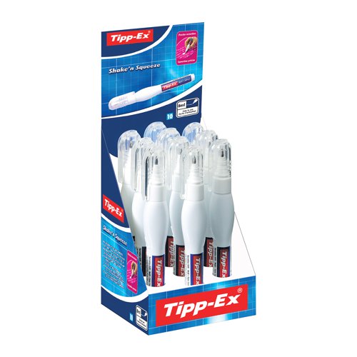 Tipp-Ex Shake'n Squeeze Correction Pen 8ml (Pack of 10) 802422 | TX10068 | Bic