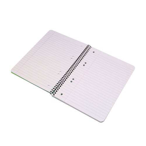 Q-Connect Spiral Bound Polypropylene Notebook 160 Pages A5 Green (Pack of 5) KF10033 Notebooks KF10033